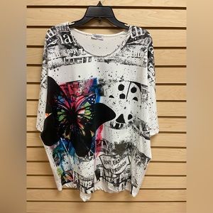 DARKWIN FANCY FASHIONABLE WOMEN SUMMER TOP WITH POCKETS SIZE XL